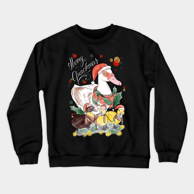 Merry quackmas dark Crewneck Sweatshirt by Jurassic Ink